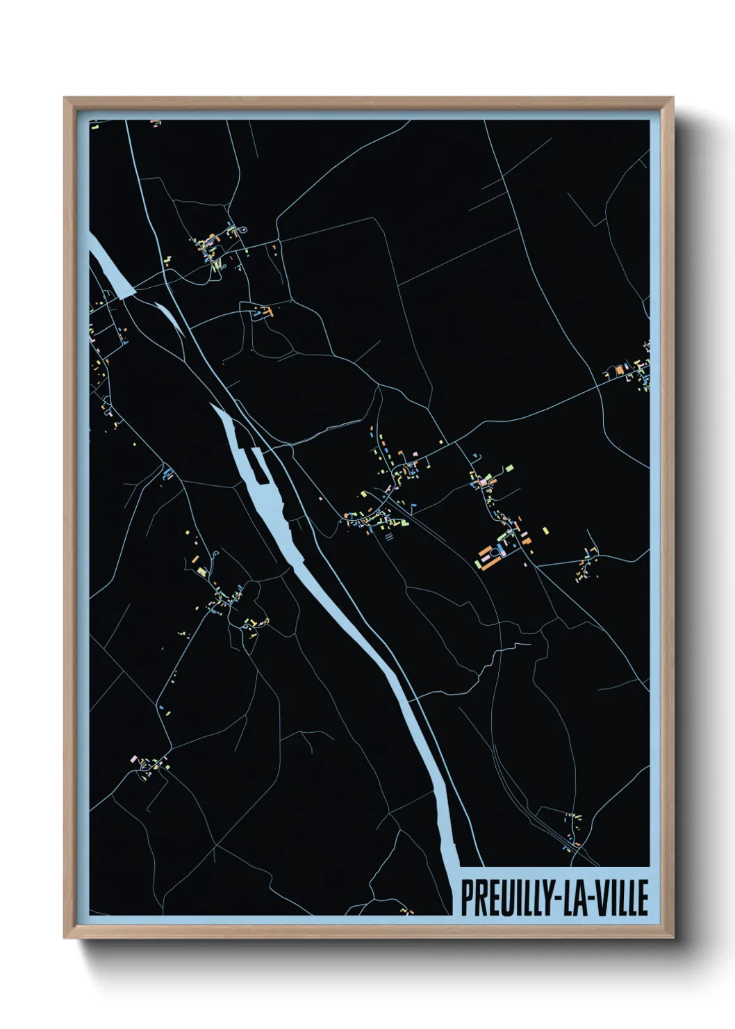 Une affiche de carte sur Preuilly-la-Ville