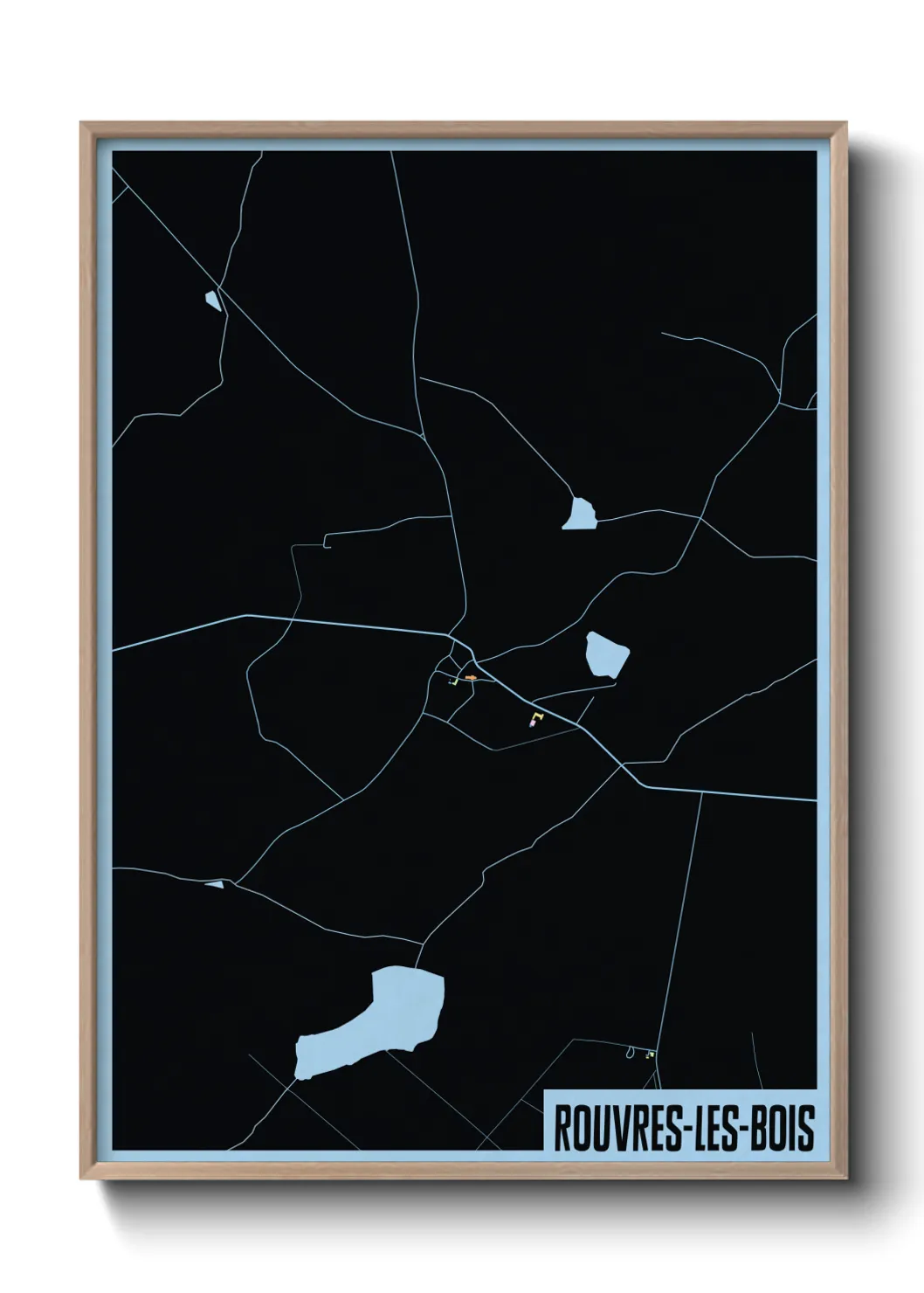 Une affiche de carte sur Rouvres-les-Bois