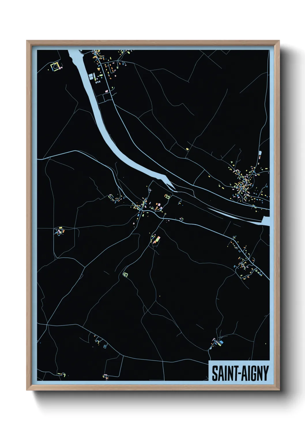 Une affiche de carte sur Saint-Aigny