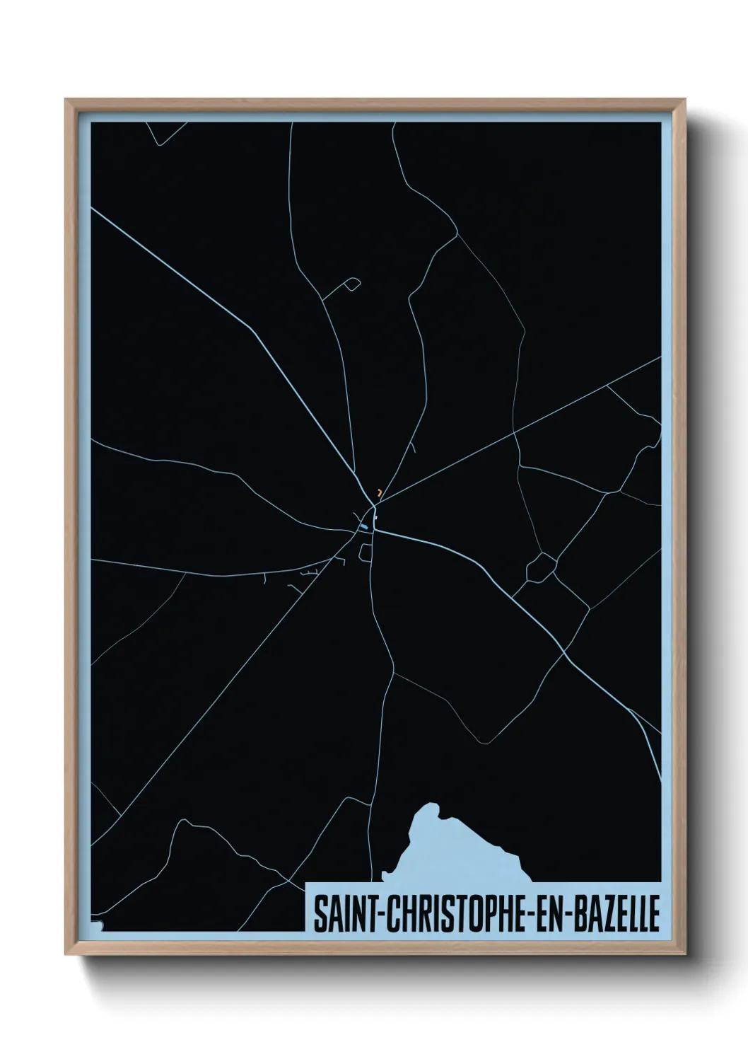 Une affiche de carte sur Saint-Christophe-en-Bazelle