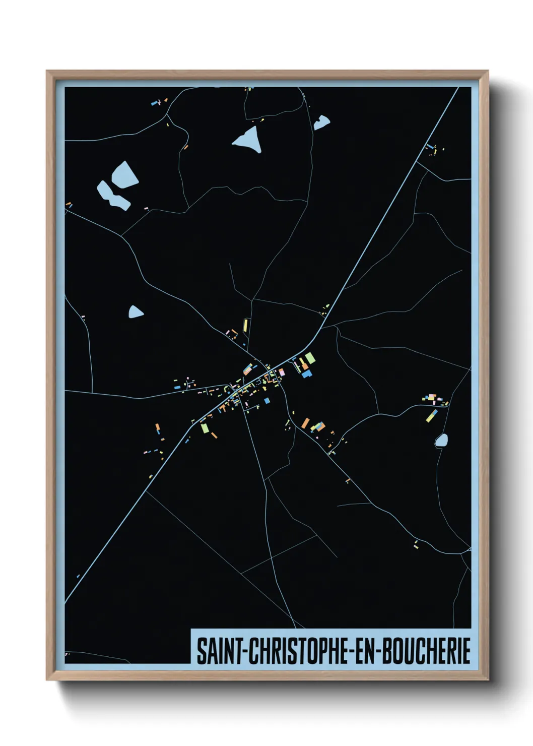 Une affiche de carte sur Saint-Christophe-en-Boucherie