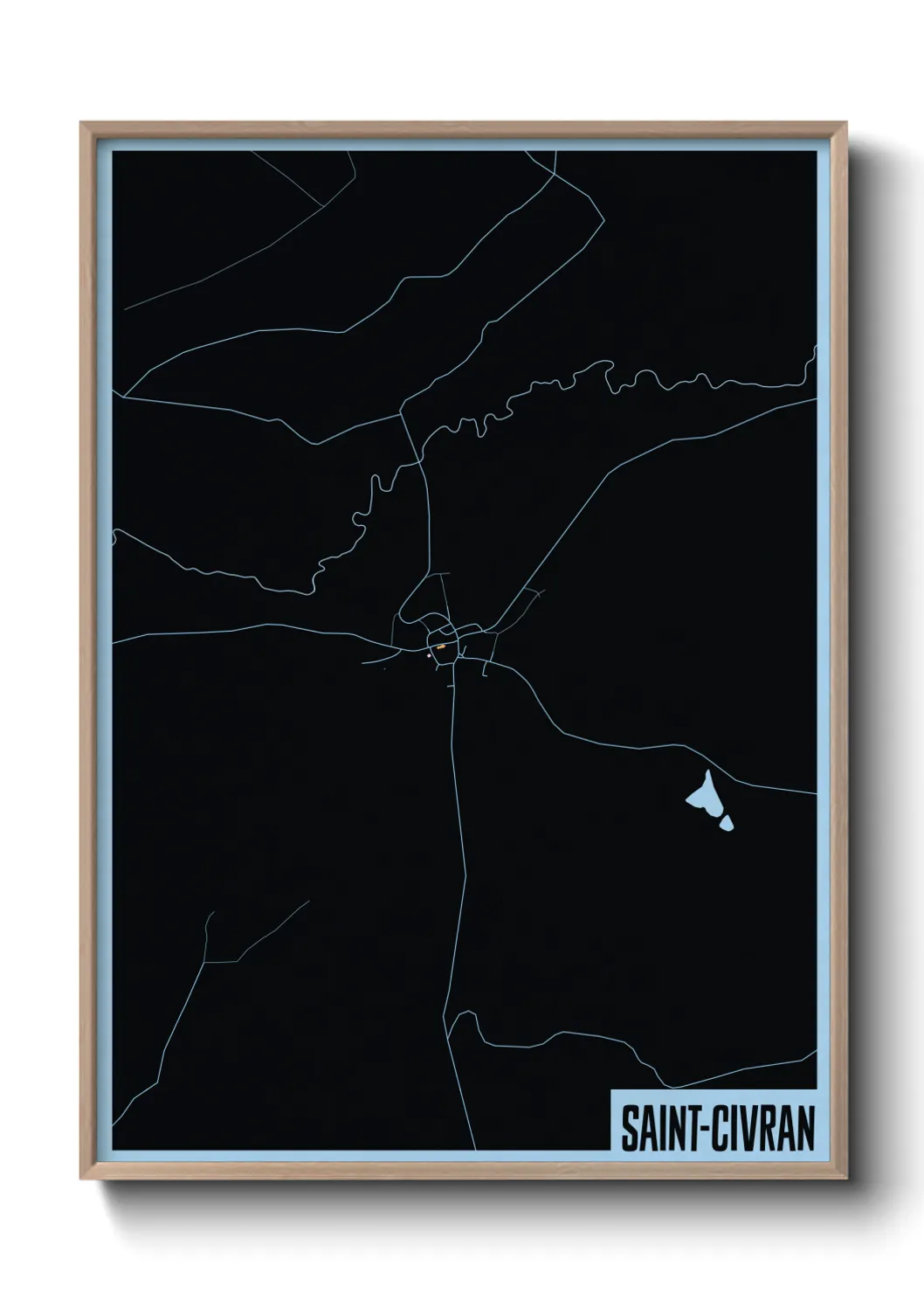 Une affiche de carte sur Saint-Civran