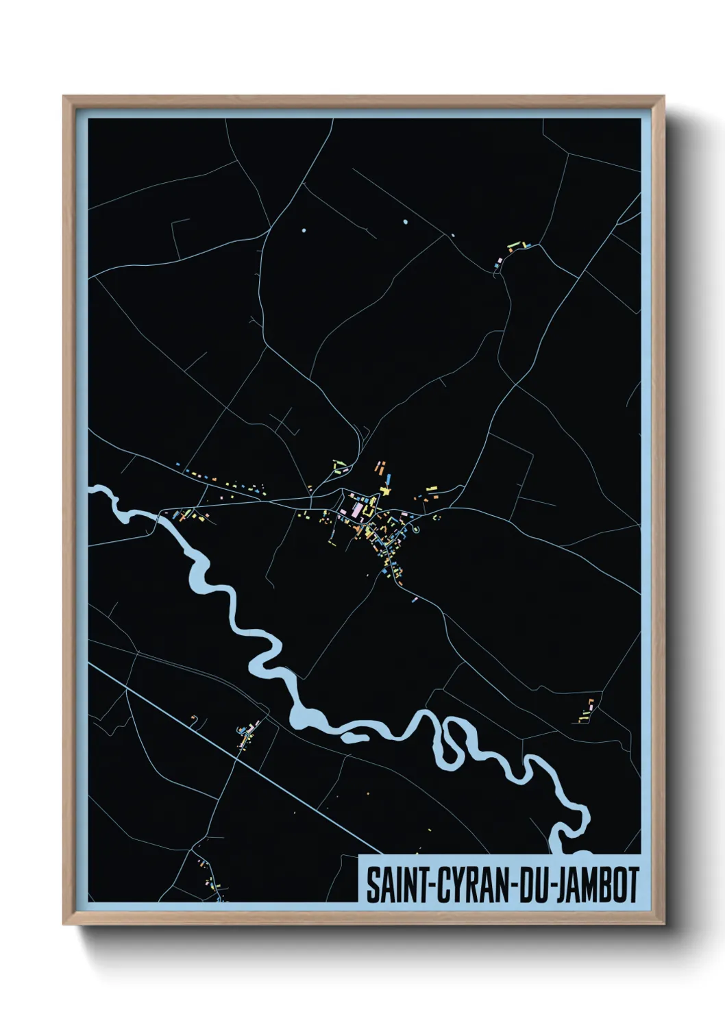 Une affiche de carte sur Saint-Cyran-du-Jambot