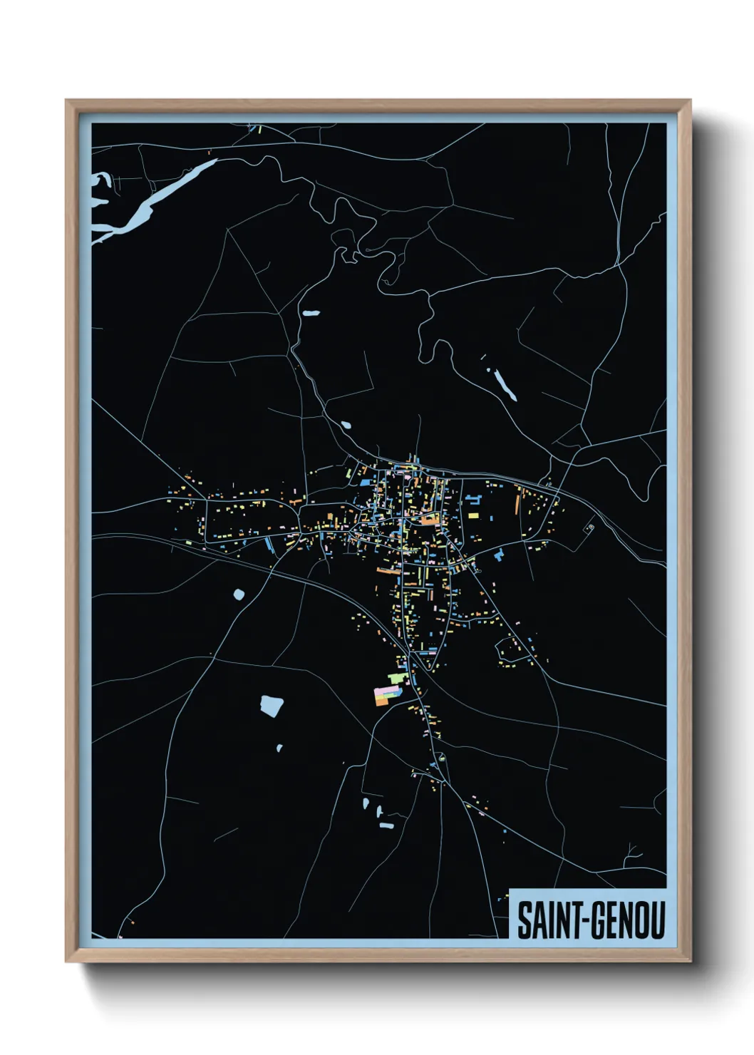 Une affiche de carte sur Saint-Genou