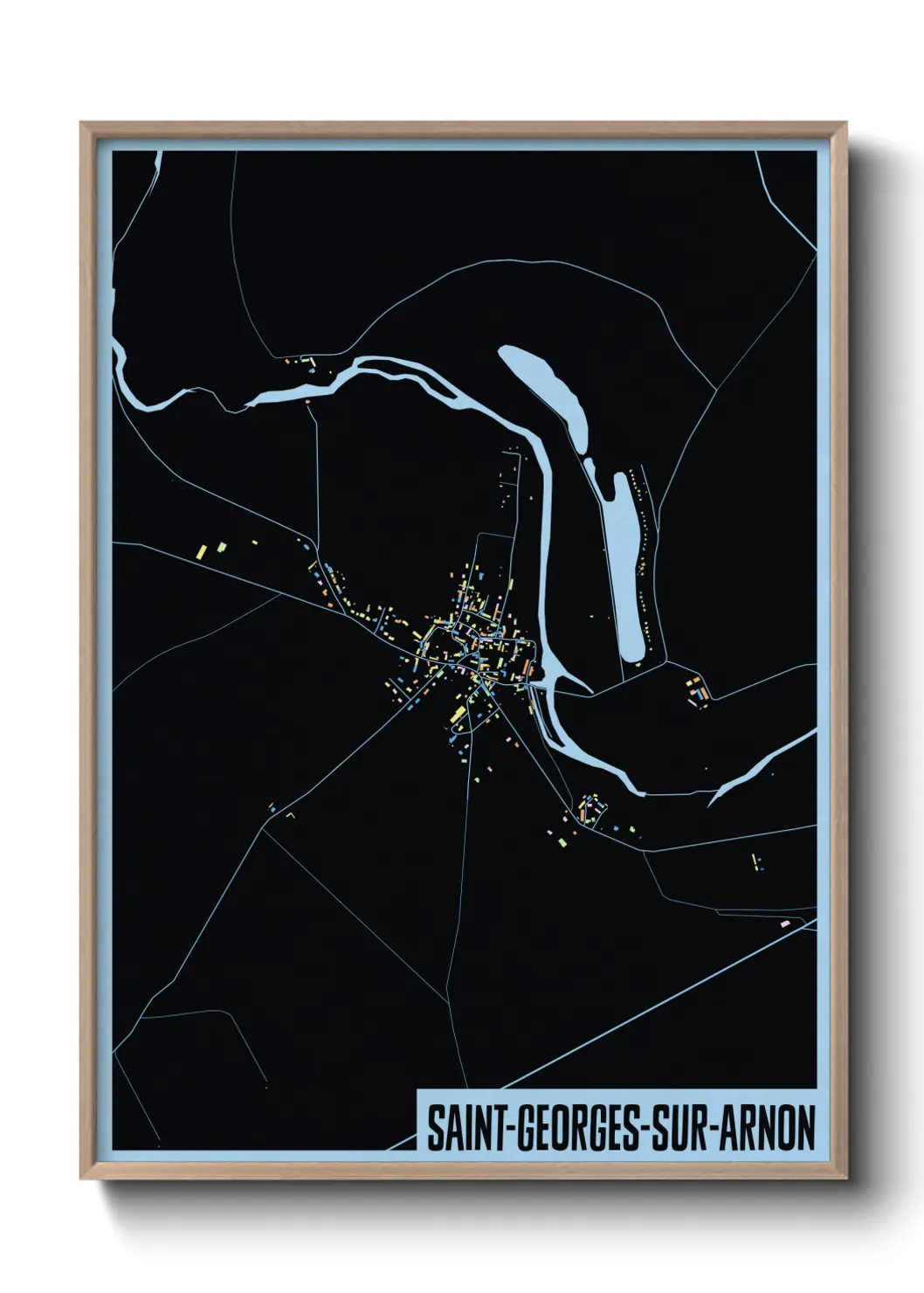 Une affiche de carte sur Saint-Georges-sur-Arnon