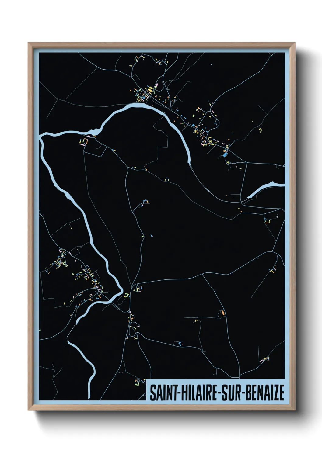 Une affiche de carte sur Saint-Hilaire-sur-Benaize