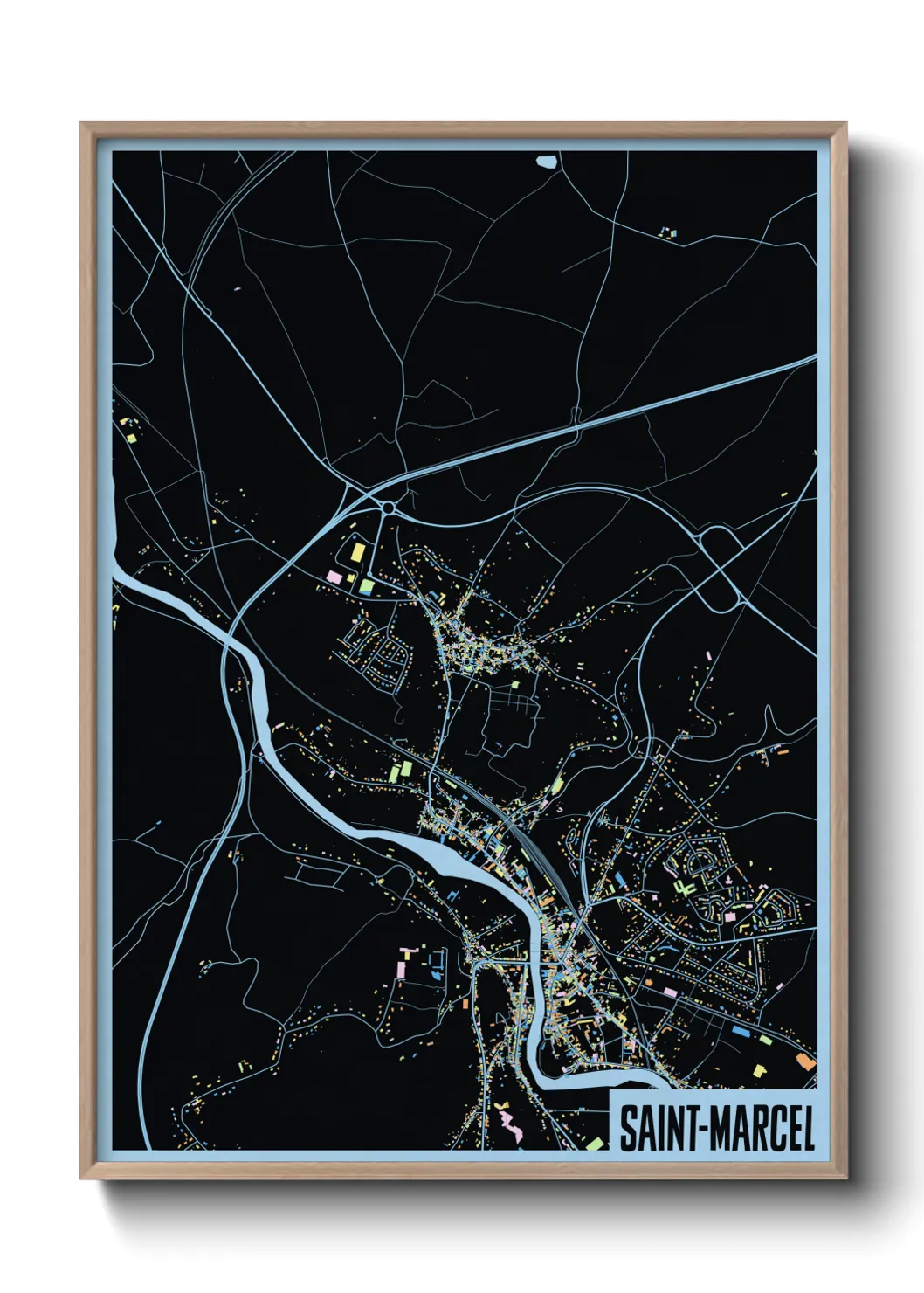 Une affiche de carte sur Saint-Marcel