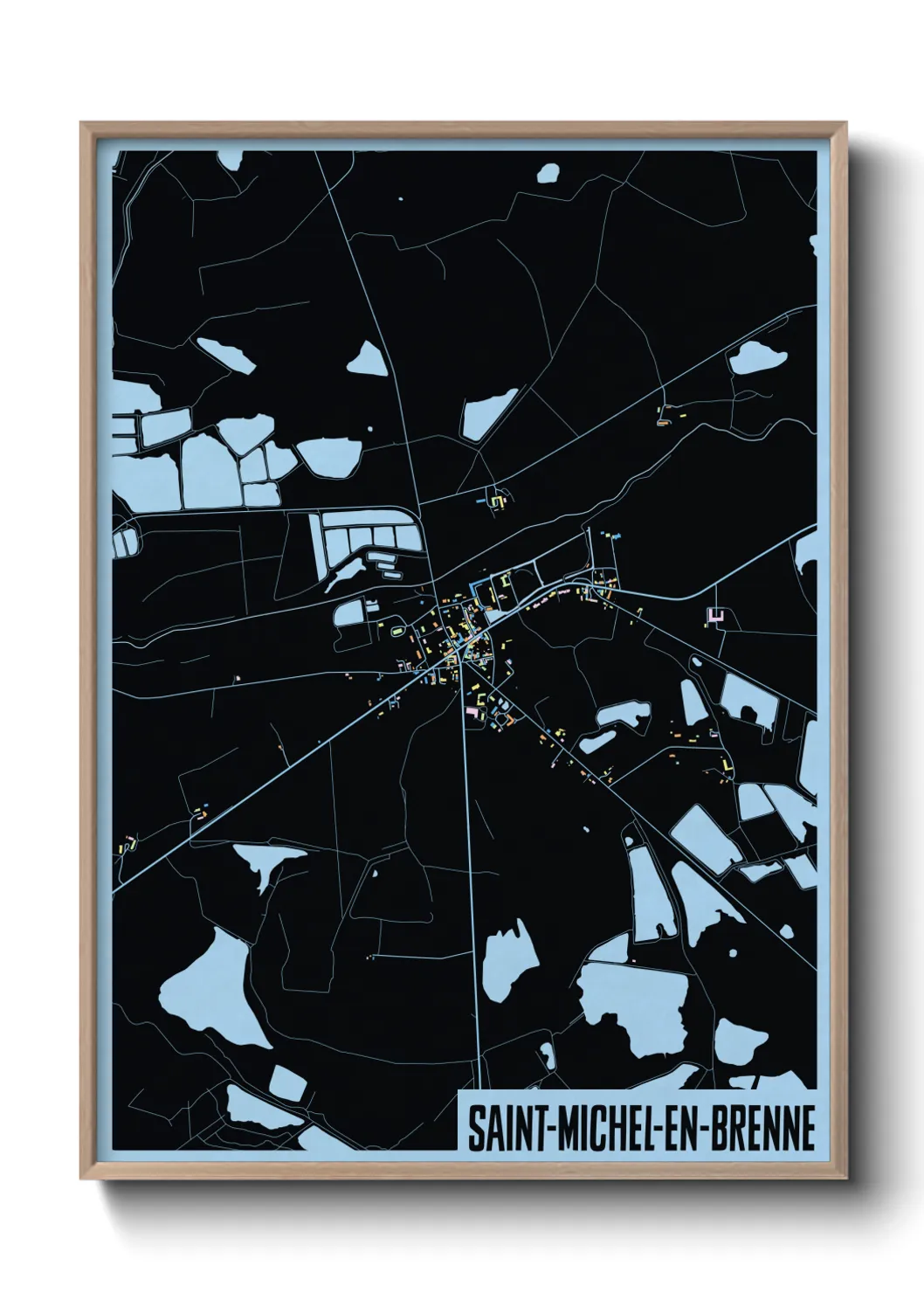 Une affiche de carte sur Saint-Michel-en-Brenne