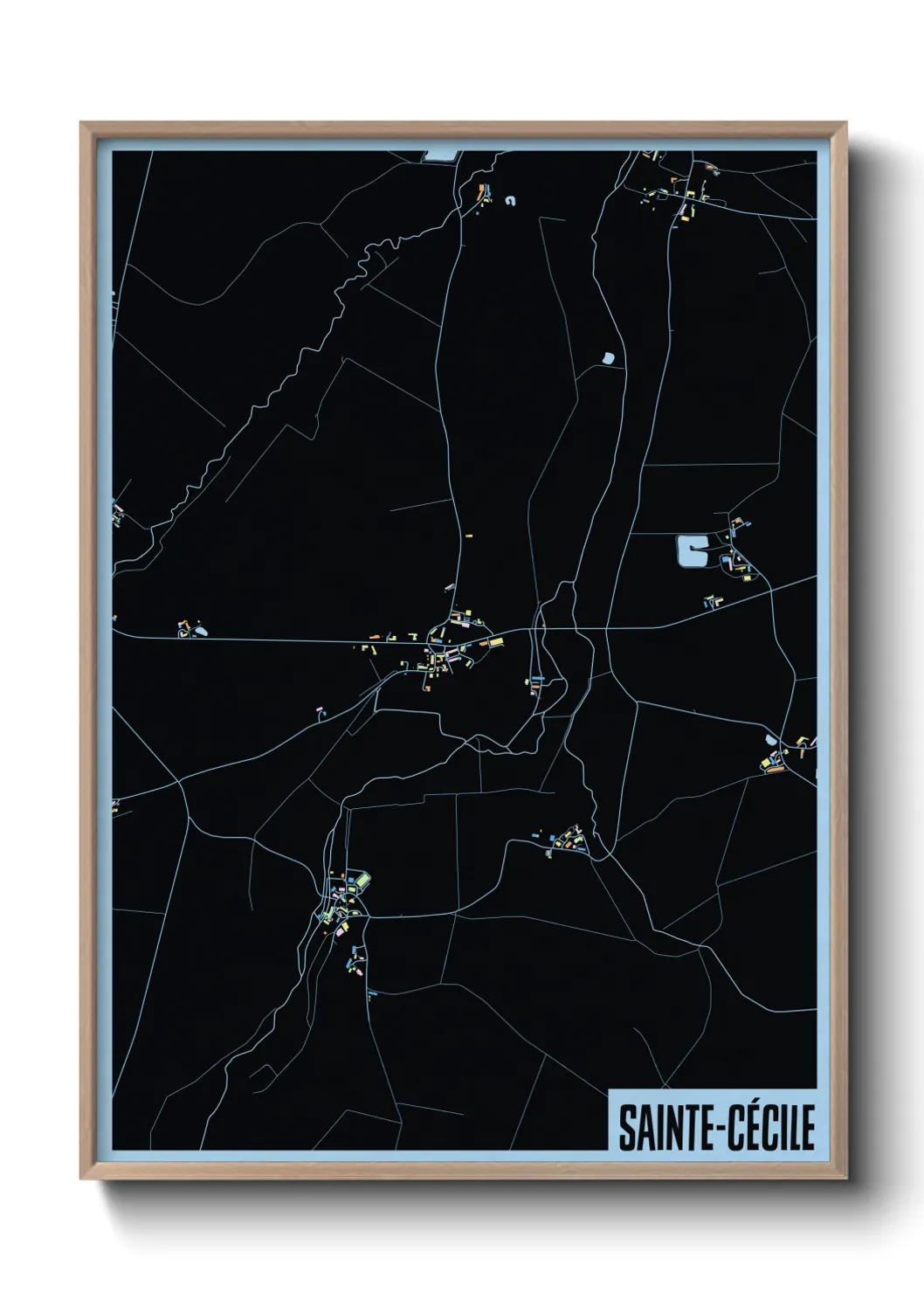 Une affiche de carte sur Sainte-Cécile