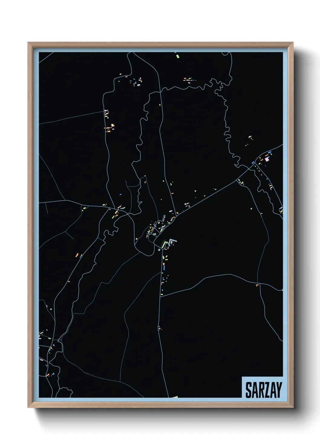 Une affiche de carte sur Sarzay