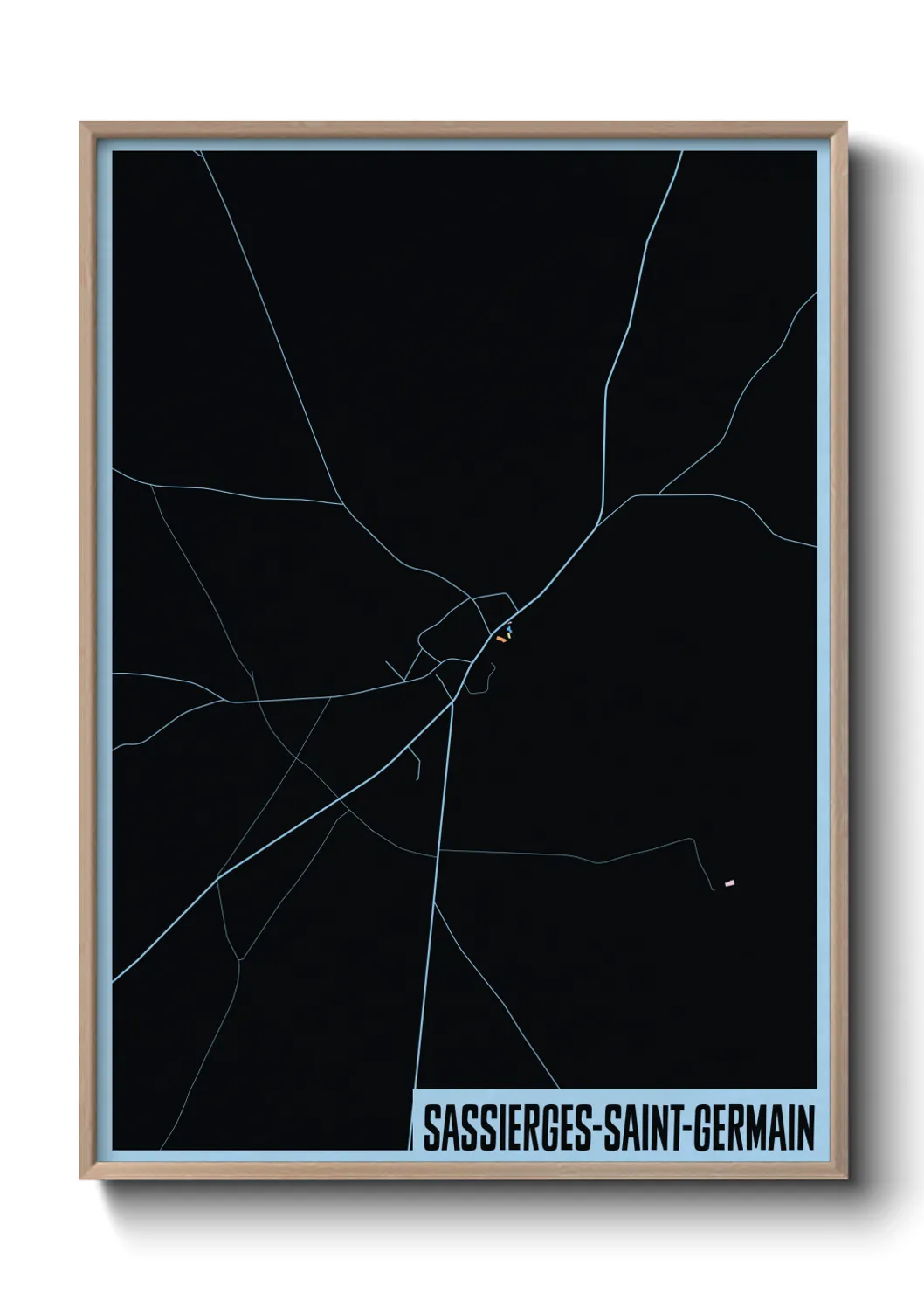 Une affiche de carte sur Sassierges-Saint-Germain