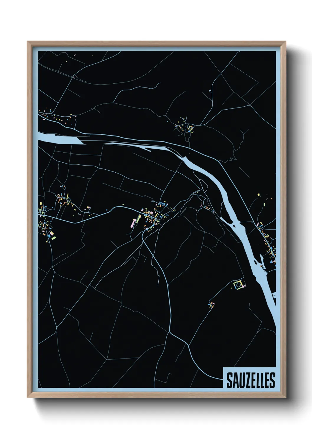 Une affiche de carte sur Sauzelles