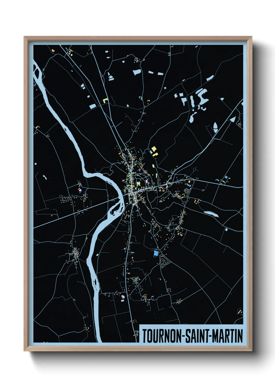 Une affiche de carte sur Tournon-Saint-Martin