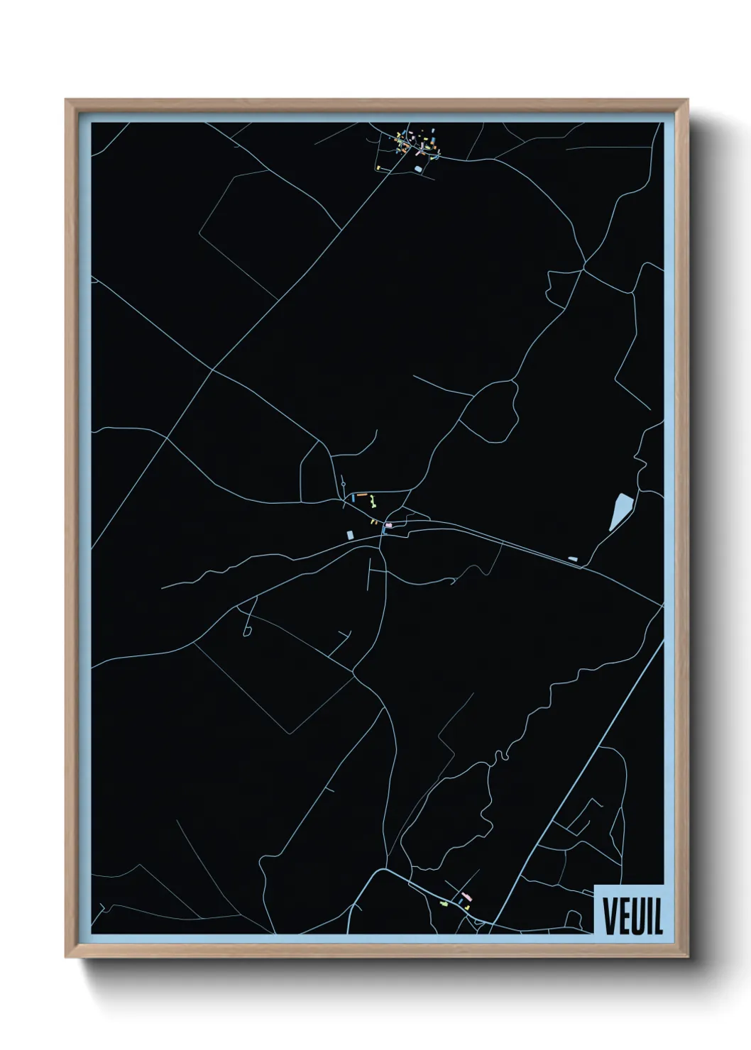 Une affiche de carte sur Veuil