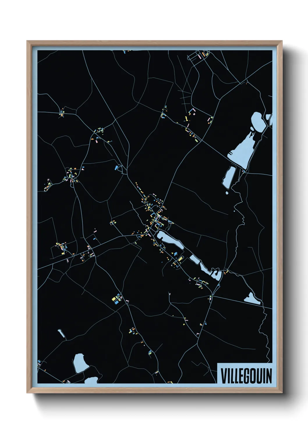 Une affiche de carte sur Villegouin