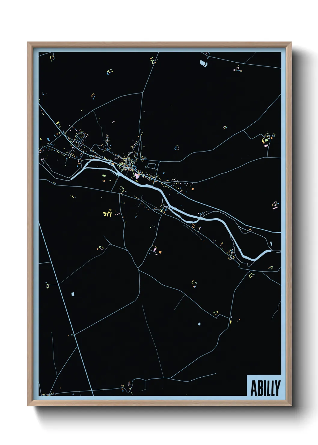 Une affiche de carte sur Abilly