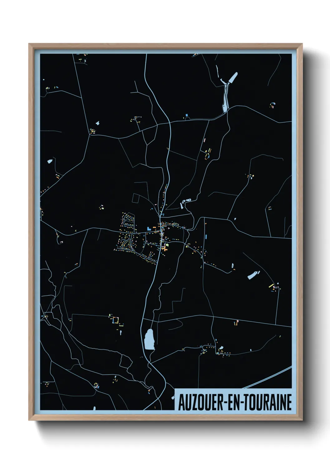 Une affiche de carte sur Auzouer-en-Touraine
