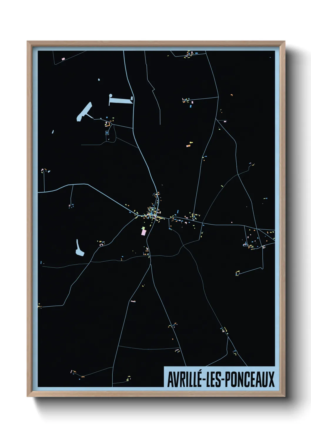 Une affiche de carte sur Avrillé-les-Ponceaux