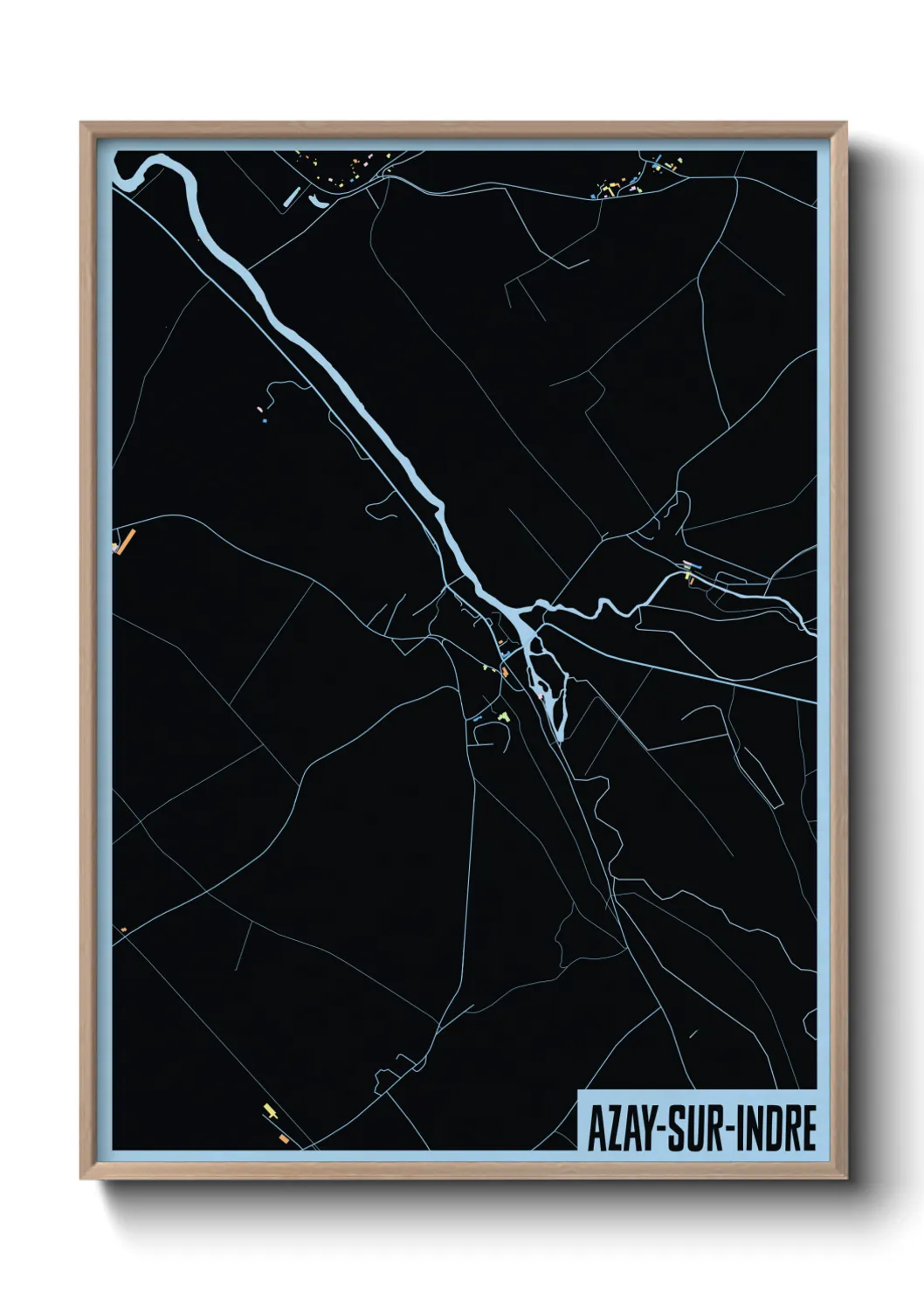 Une affiche de carte sur Azay-sur-Indre