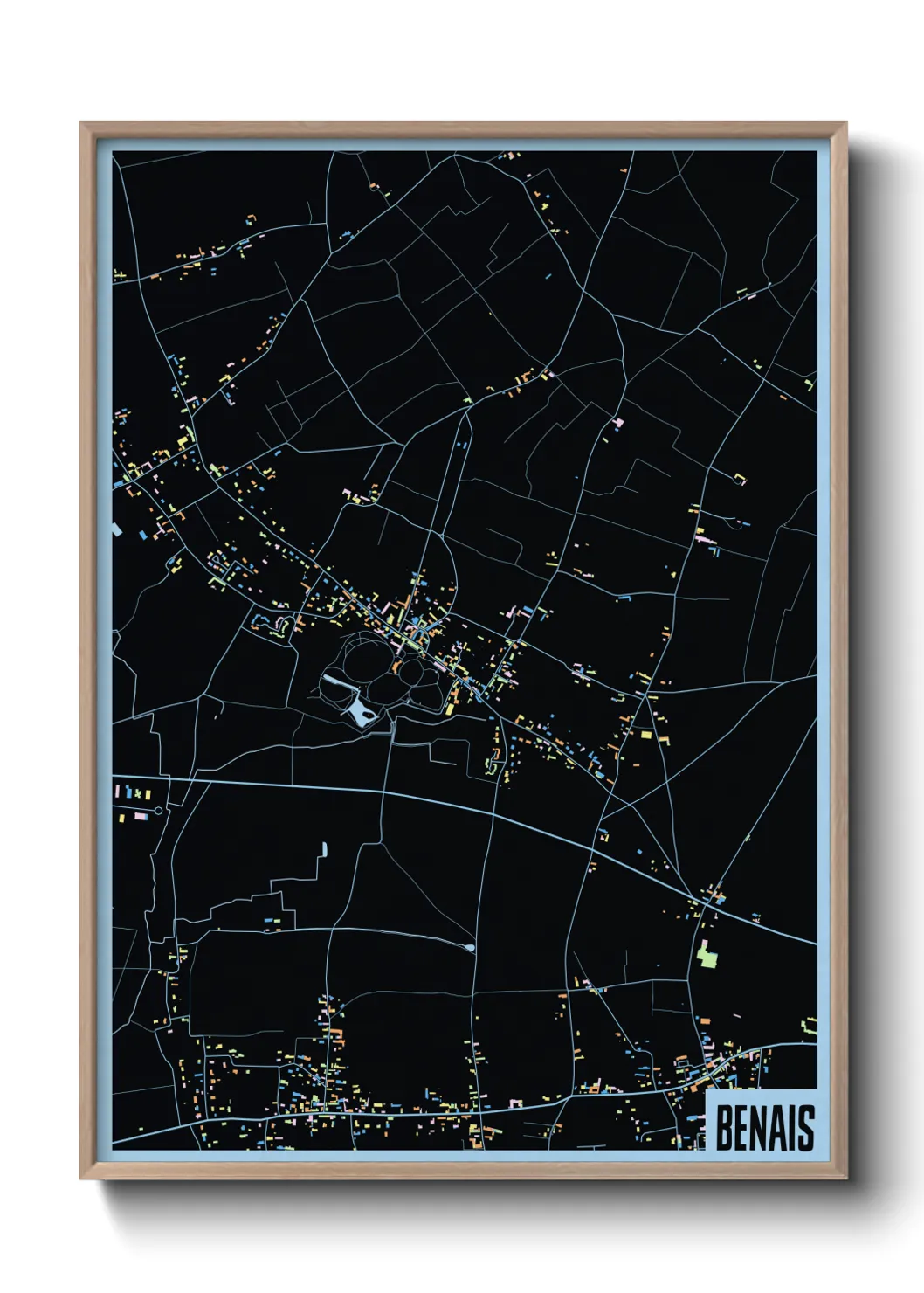 Une affiche de carte sur Benais