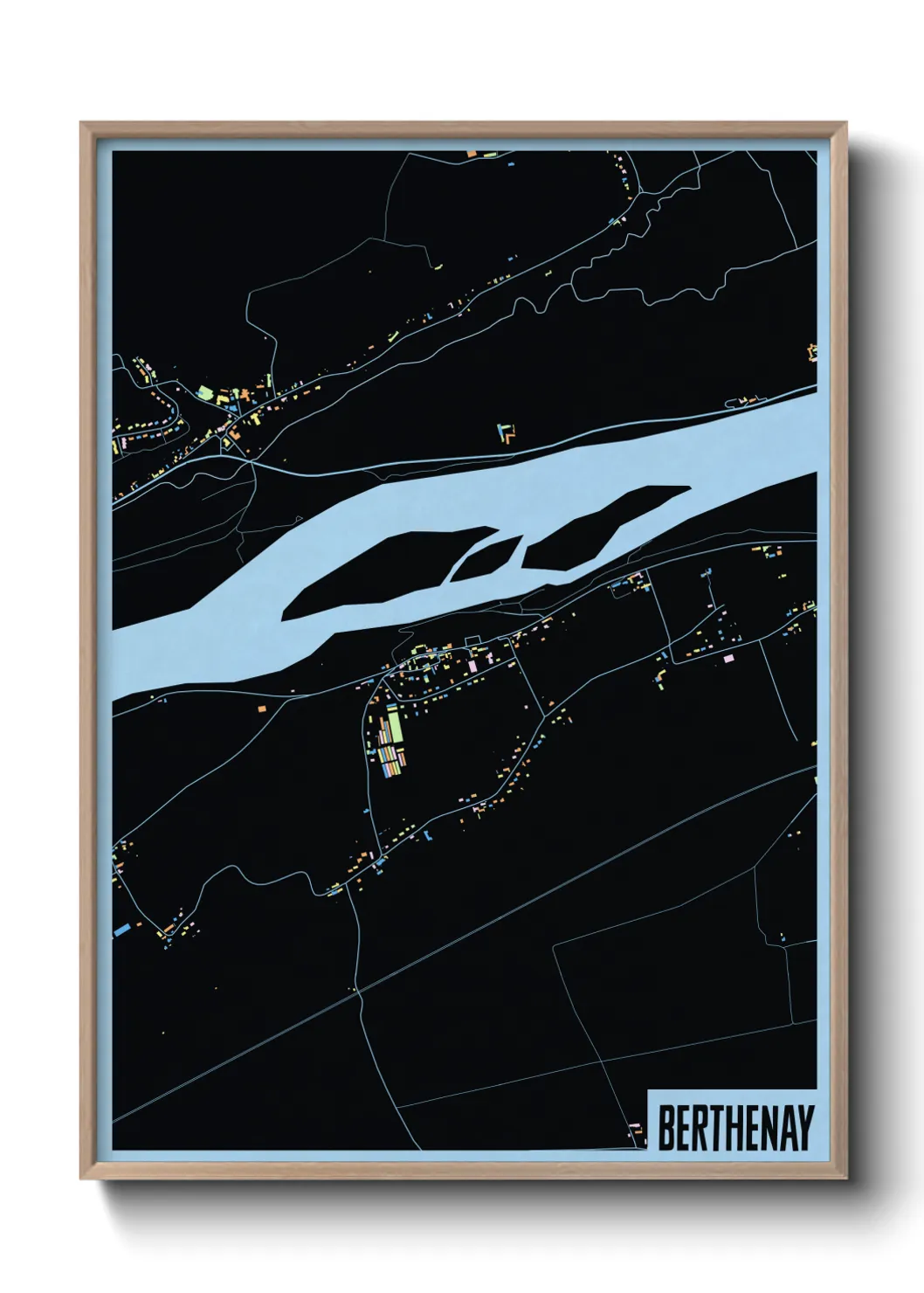 Une affiche de carte sur Berthenay