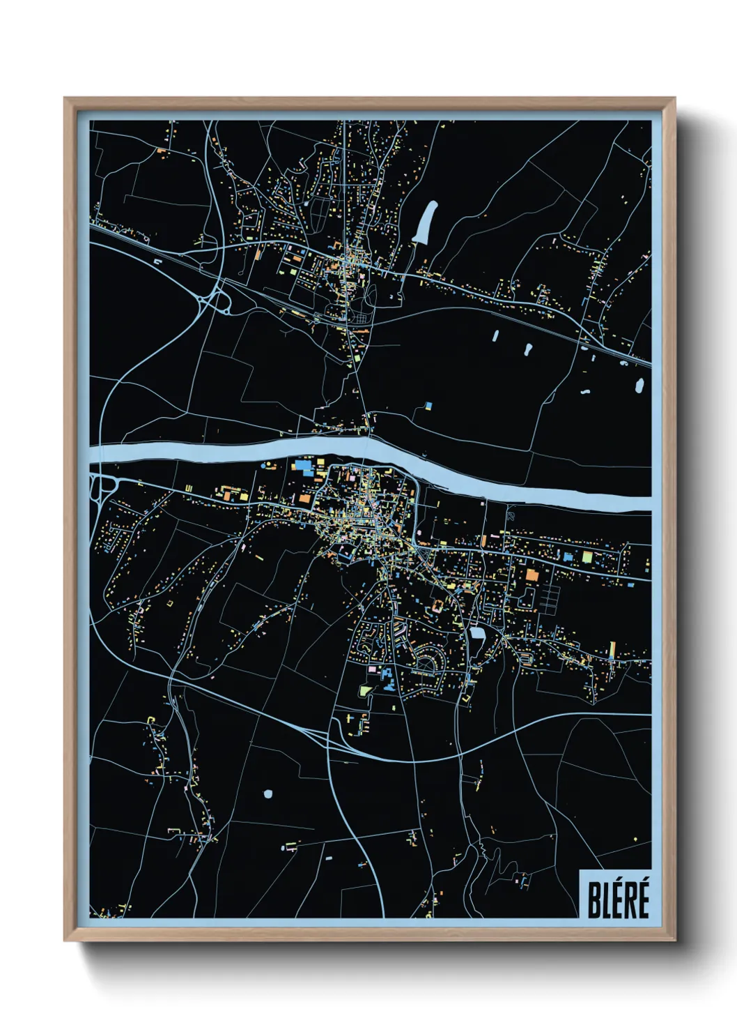 Une affiche de carte sur Bléré