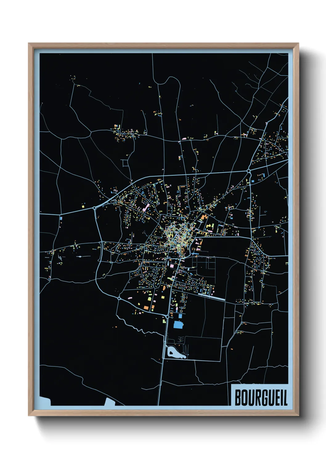 Une affiche de carte sur Bourgueil