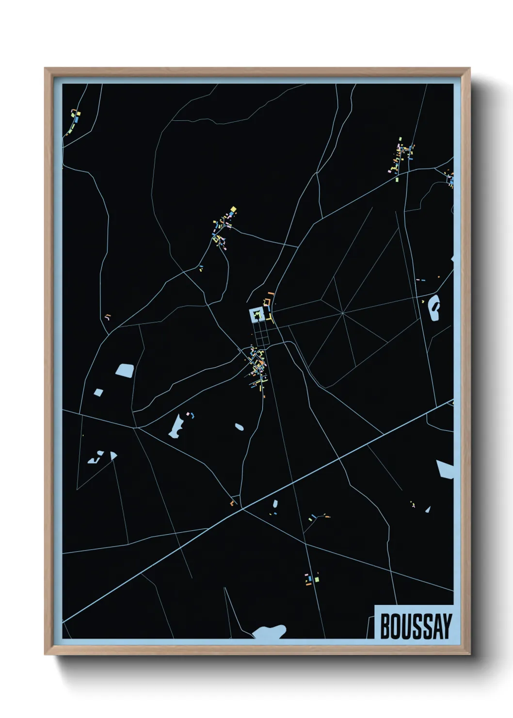 Une affiche de carte sur Boussay