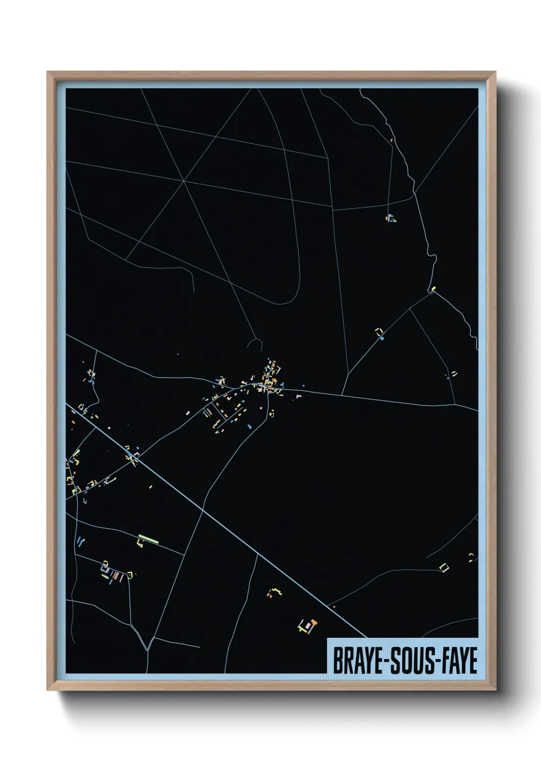 Une affiche de carte sur Braye-sous-Faye