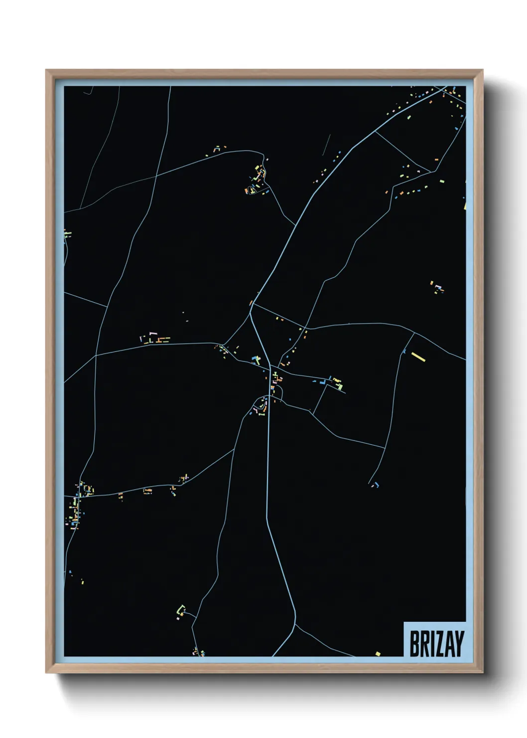 Une affiche de carte sur Brizay