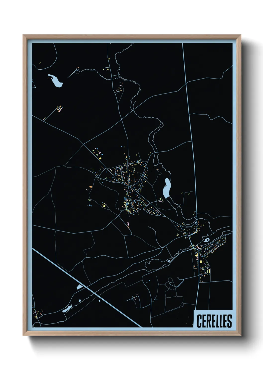 Une affiche de carte sur Cerelles