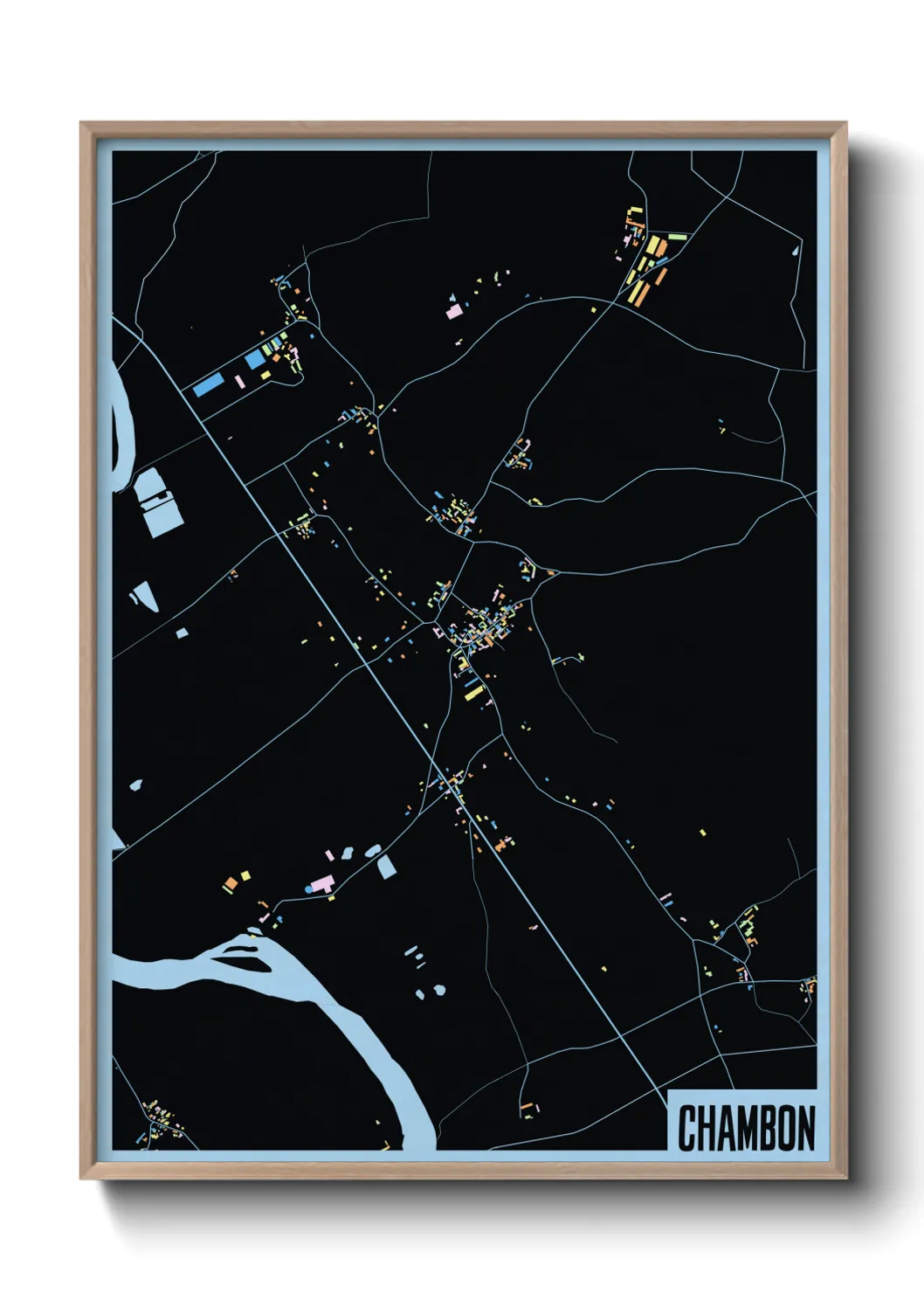 Une affiche de carte sur Chambon