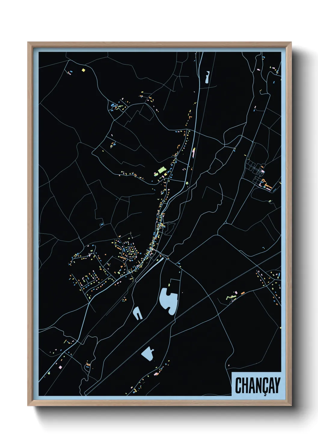 Une affiche de carte sur Chançay