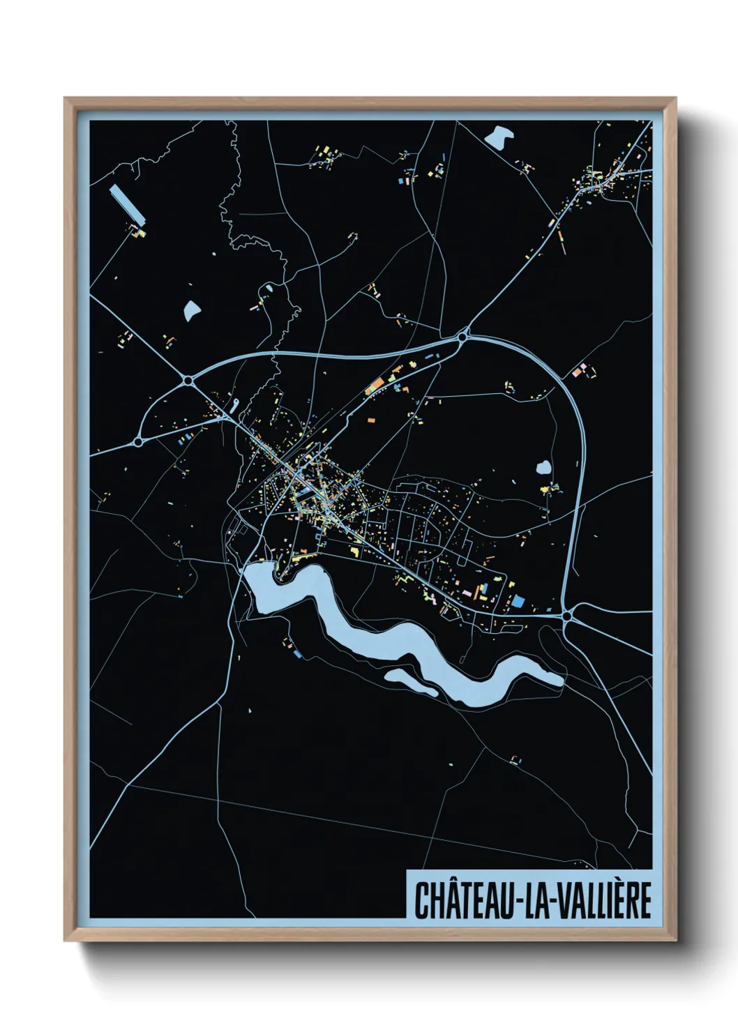 Une affiche de carte sur Château-la-Vallière