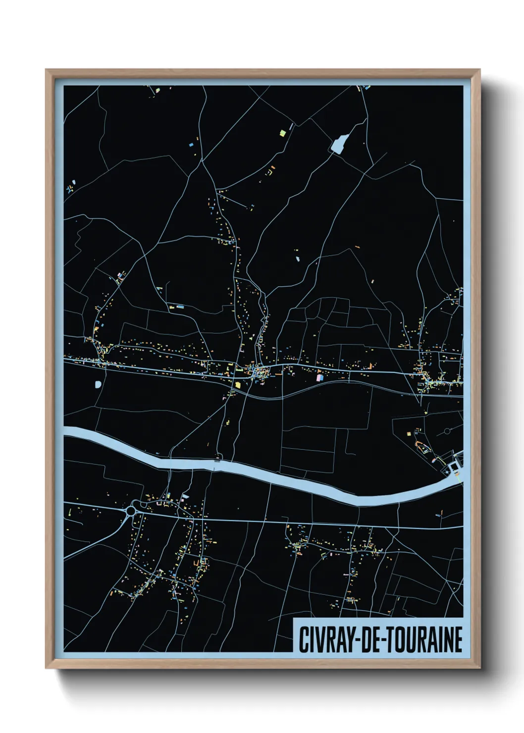 Une affiche de carte sur Civray-de-Touraine