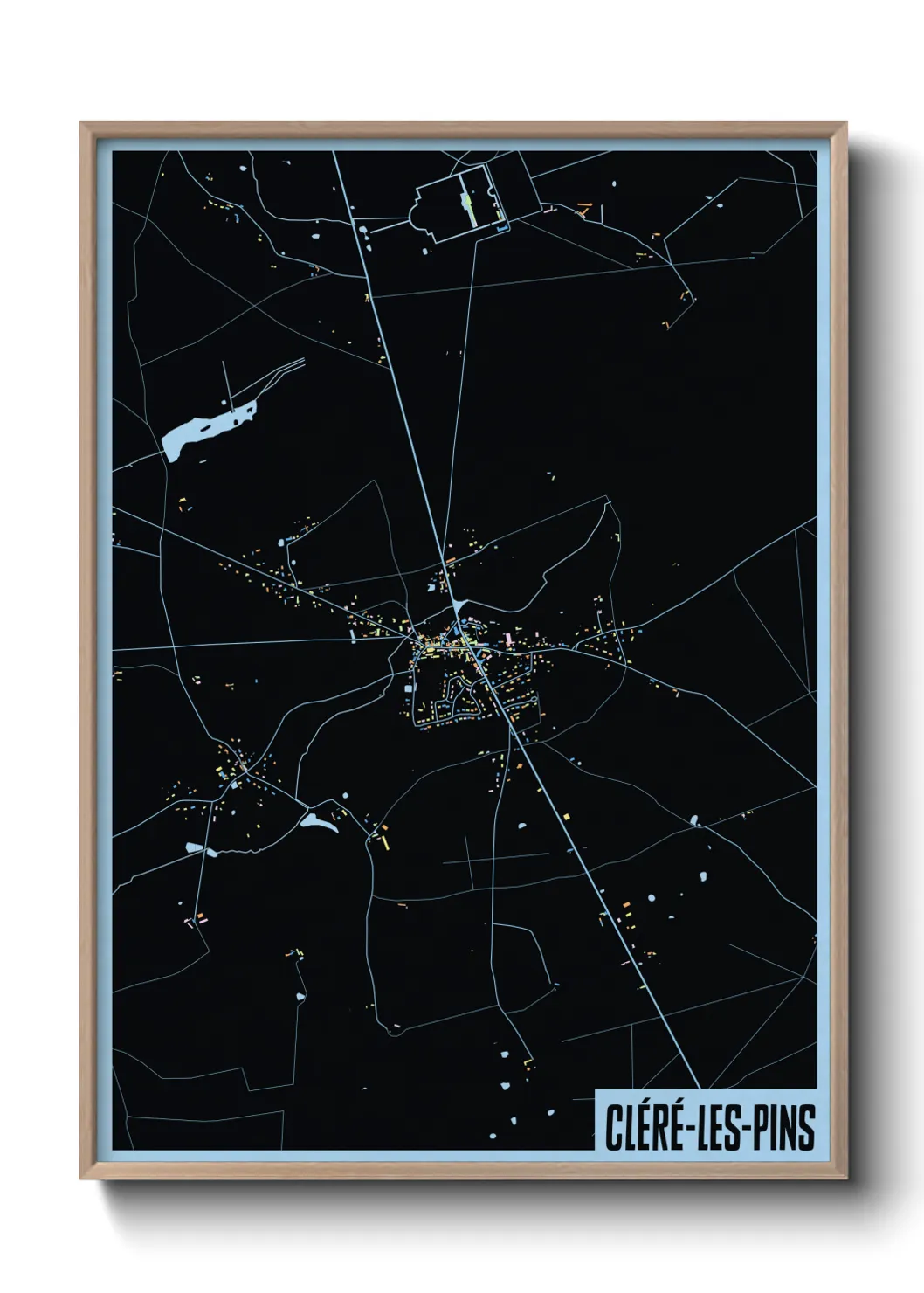 Une affiche de carte sur Cléré-les-Pins