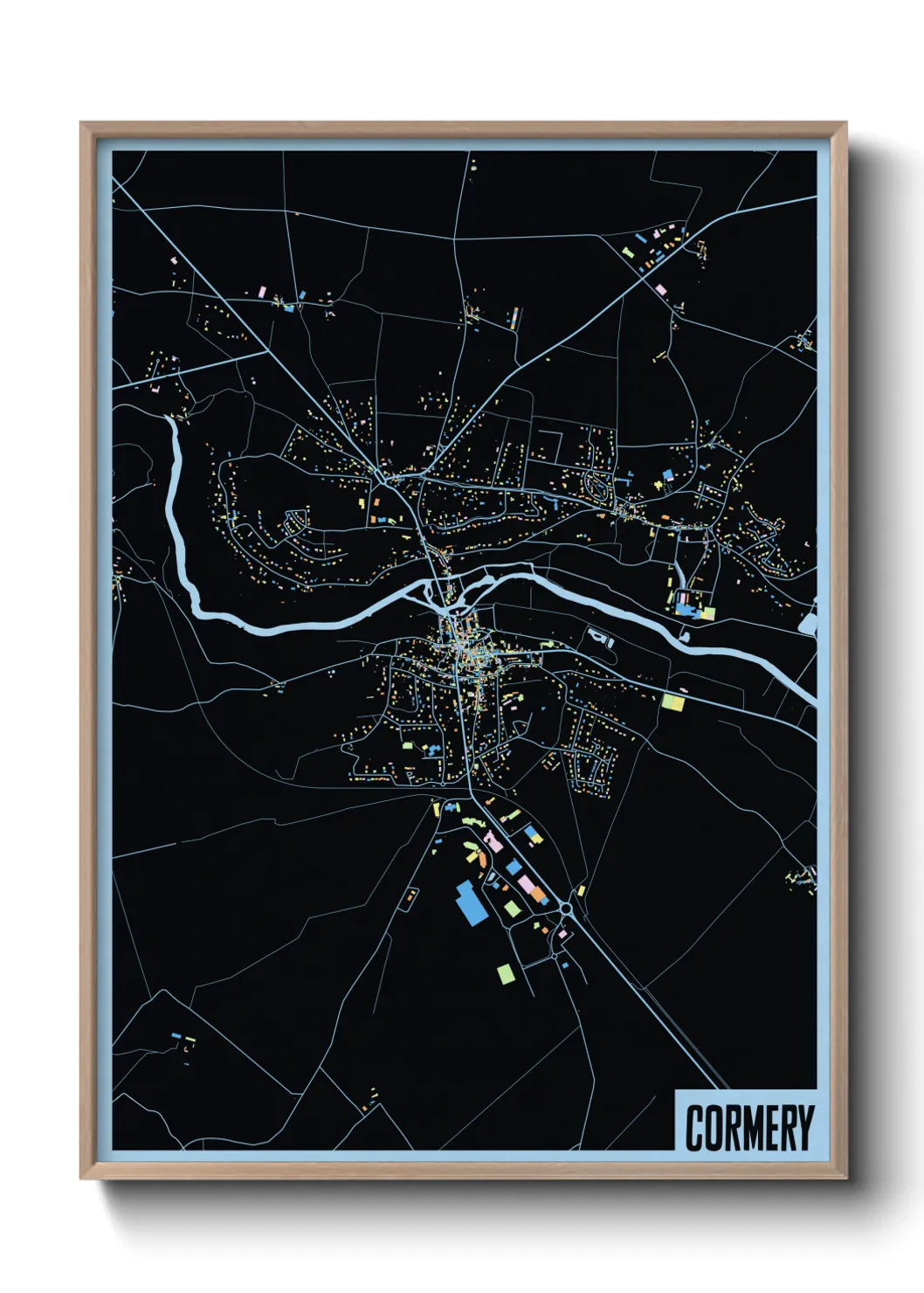 Une affiche de carte sur Cormery