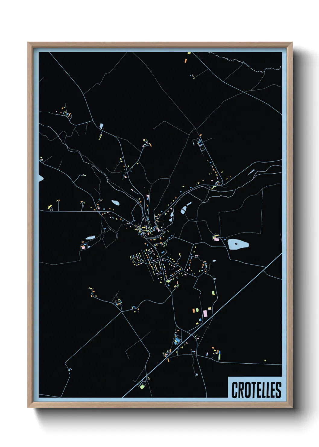 Une affiche de carte sur Crotelles