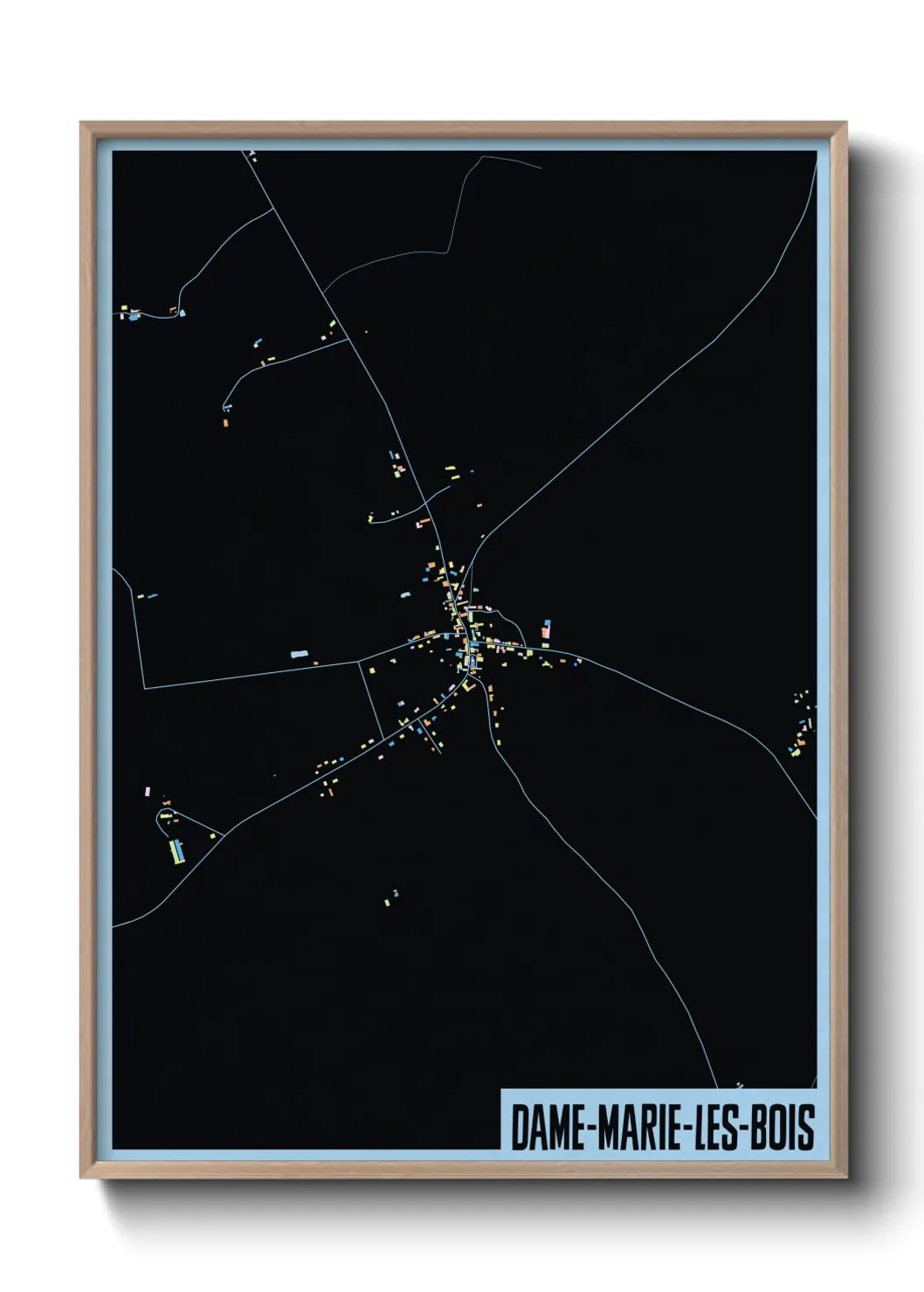 Une affiche de carte sur Dame-Marie-les-Bois