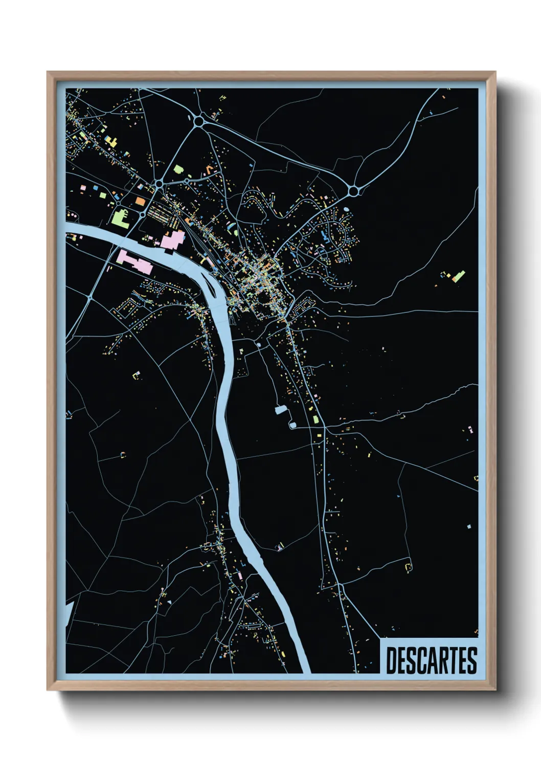 Une affiche de carte sur Descartes