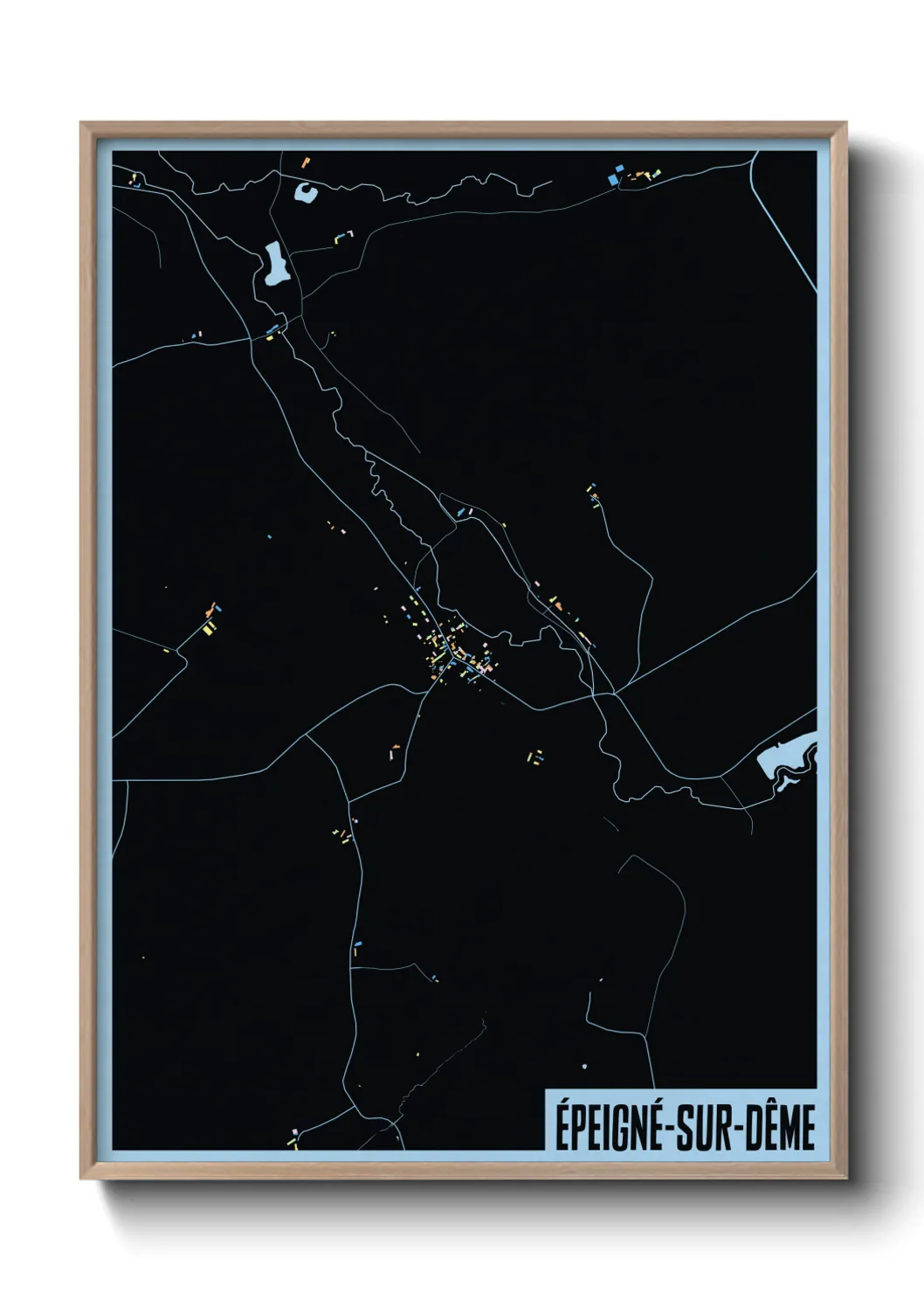 Une affiche de carte sur Épeigné-sur-Dême