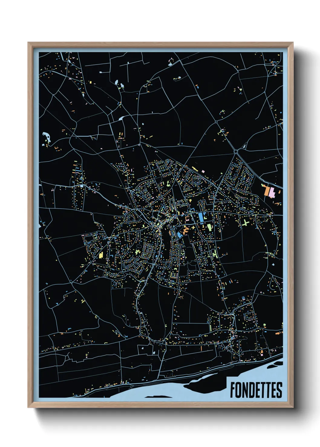 Une affiche de carte sur Fondettes