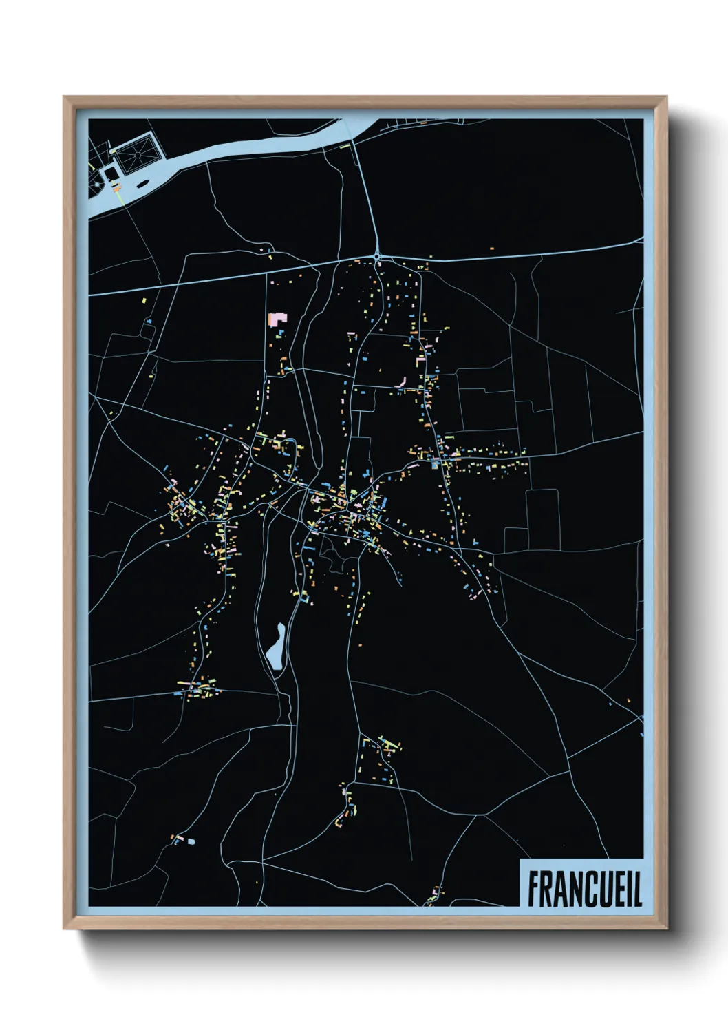 Une affiche de carte sur Francueil