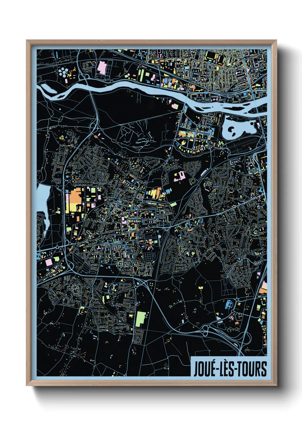 Une affiche de carte sur Joué-lès-Tours