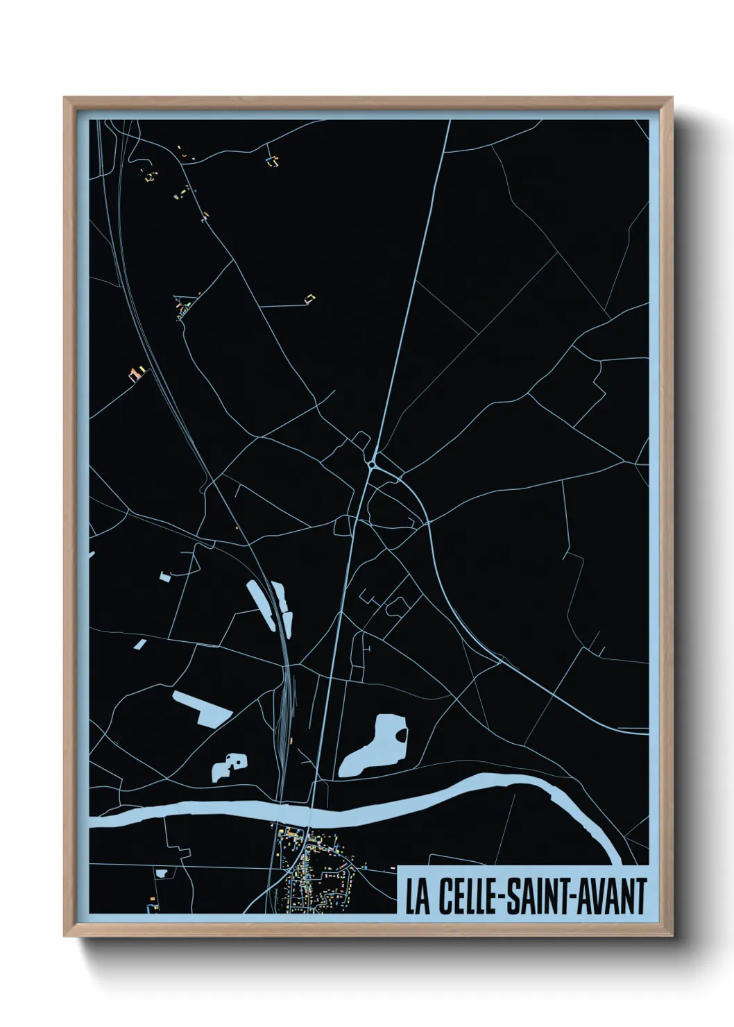 Une affiche de carte sur La Celle-Saint-Avant