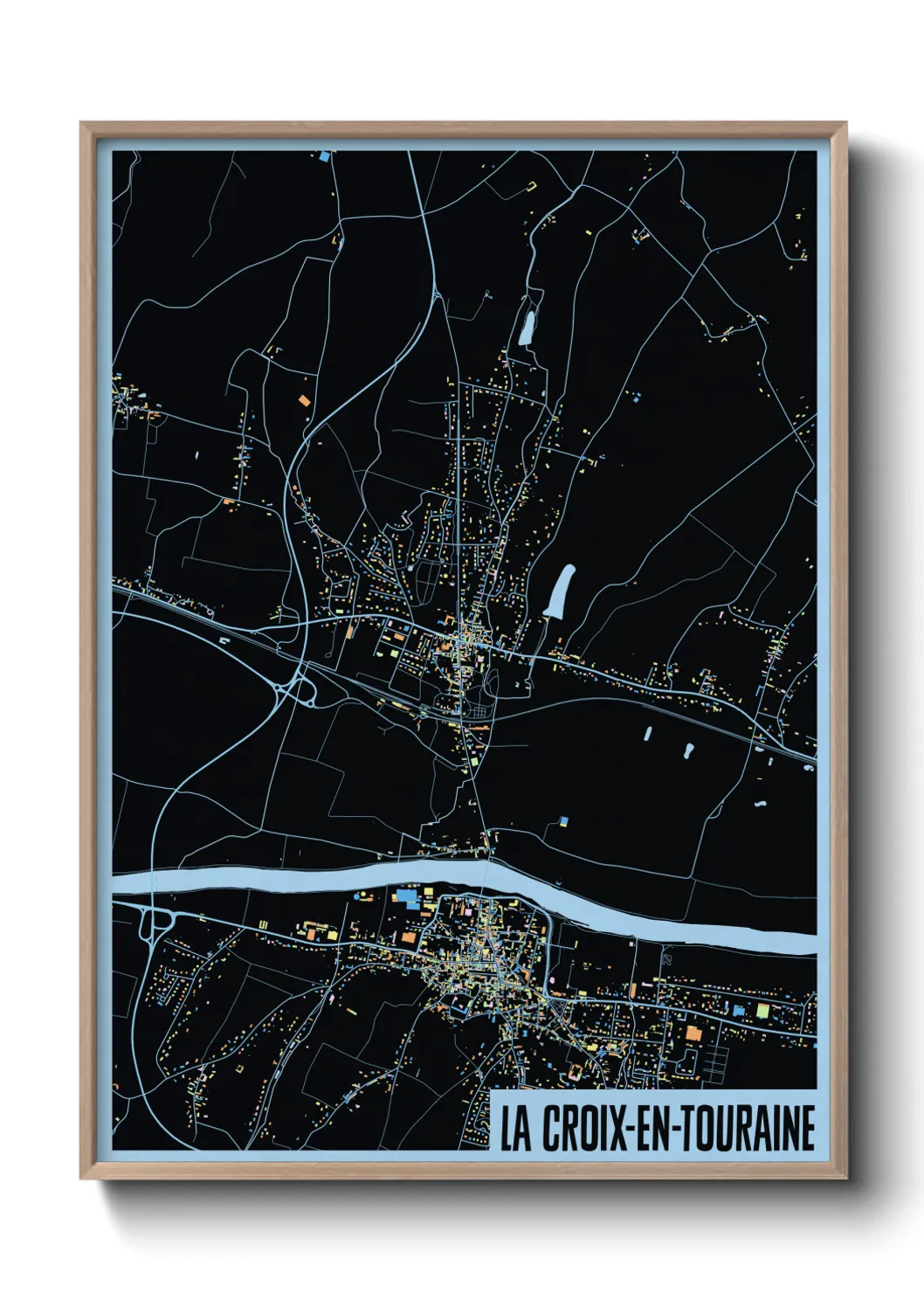 Une affiche de carte sur La Croix-en-Touraine