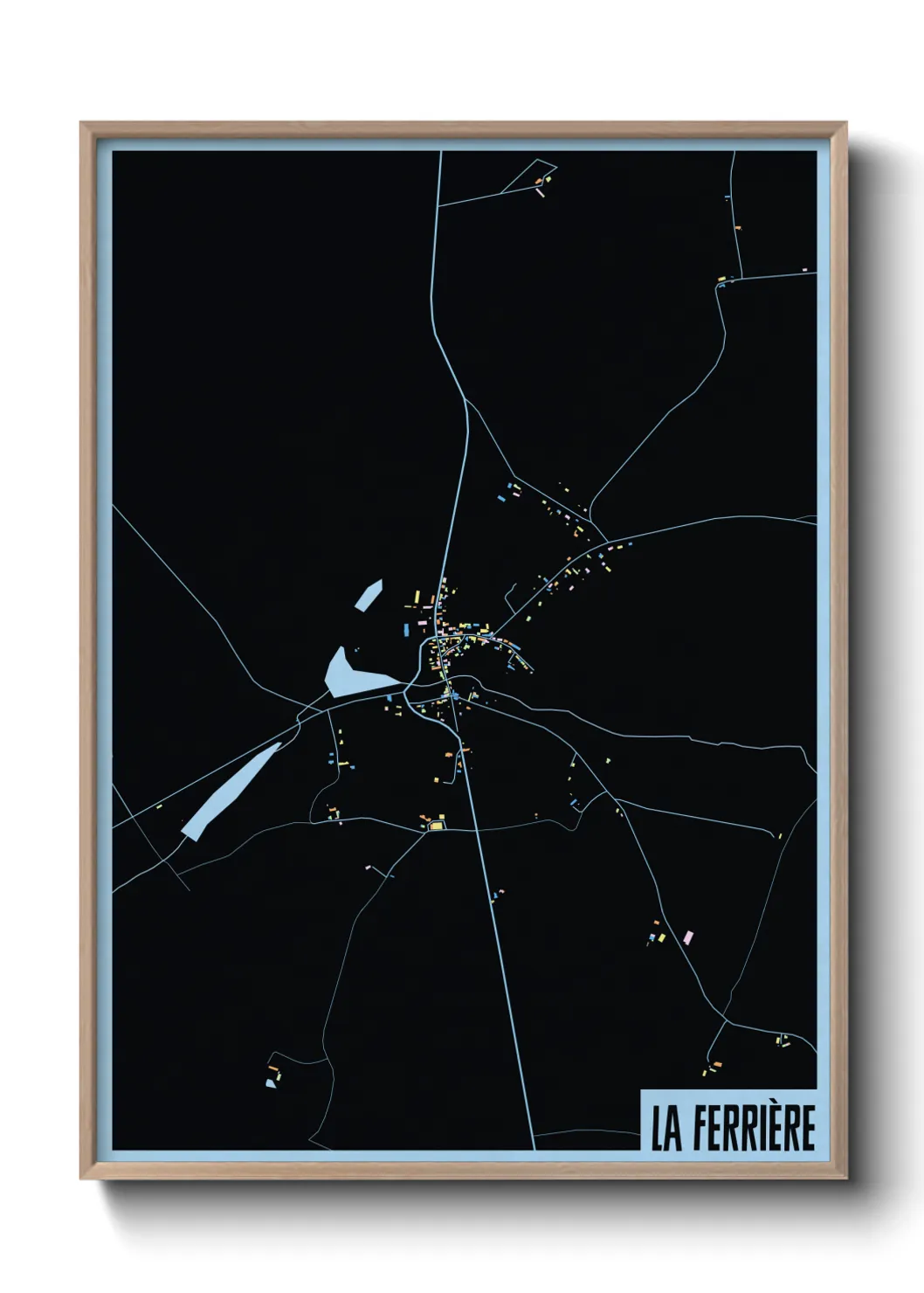 Une affiche de carte sur La Ferrière