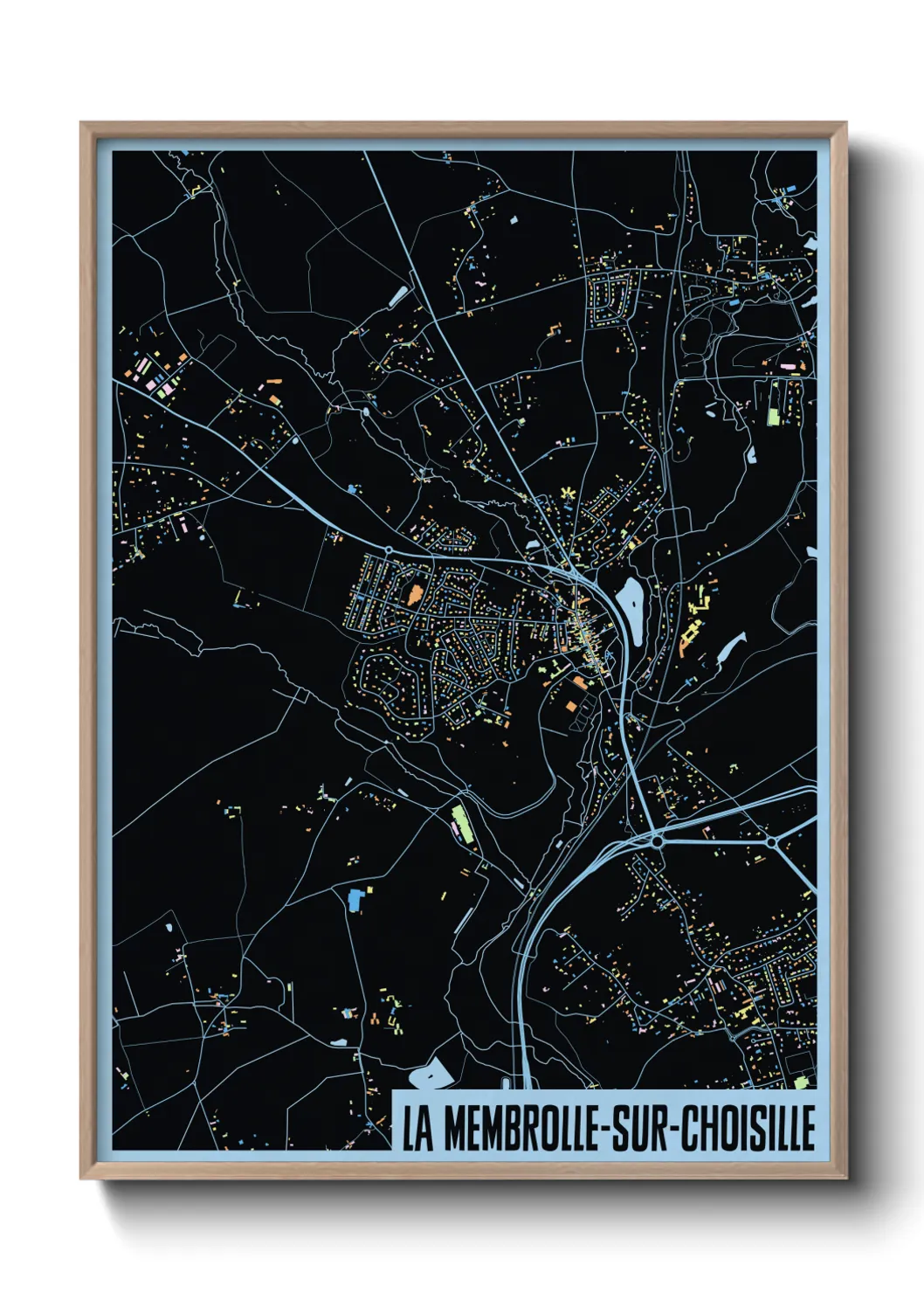 Une affiche de carte sur La Membrolle-sur-Choisille