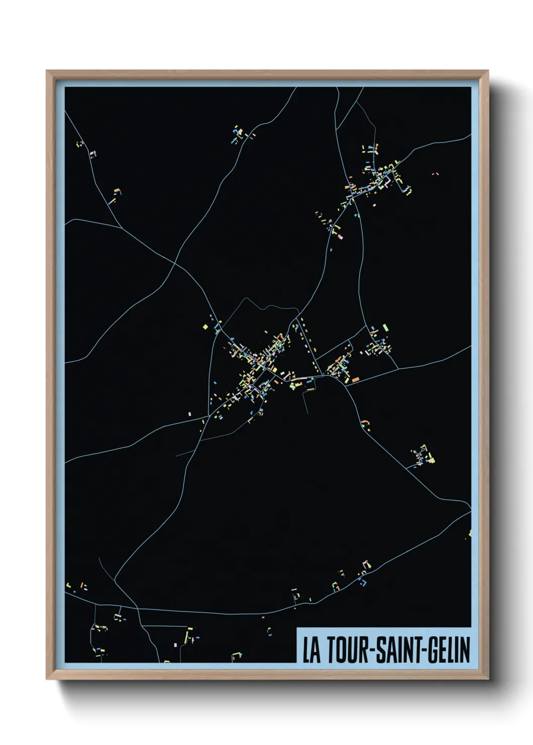 Une affiche de carte sur La Tour-Saint-Gelin