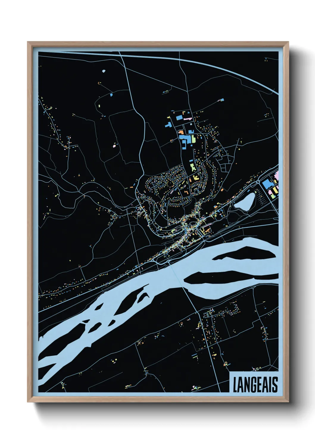 Une affiche de carte sur Langeais